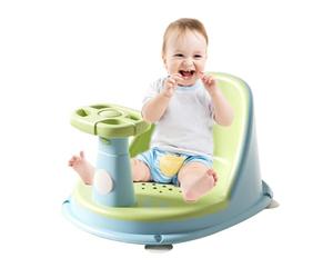 Portable Tub Support, Compact Sitter, 15.2 x 11.8 Inches Handheld Size with 4 Vacuum Suction Cups, Durable Resin Childcare Accessory, Modern Style with T Bar Safety Guard, Gift for Home and Travel
