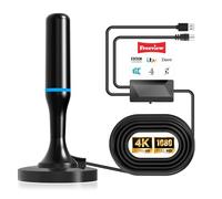 Portable TV Aerial Indoor with Signal Booster, Freeview Tv Ariel Indoor Aerial, High Gain Digital Hdtv Antenna with Magnetic Base - Enjoy 4K 1080P HD Local Channels