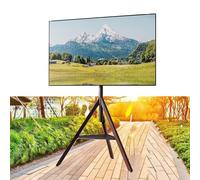 Portable TV Floor Stand - LCD TV Frame Floor Stand, TV Stand Tripod Stand for 32-75 Inch Flat/Curved TV Screens, Floor TV Stand with Shelf, Adjustable Height Swivel, up to 50kgs
