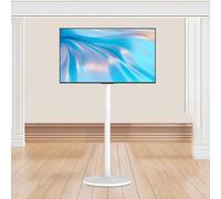 Portable TV Floor Stand with LED Lights - Adjustable Swivel TV Mount, LCD Frame with Cable Management, Perfect for Home Theater and Entertainment Spaces