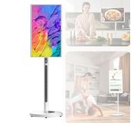 Portable TV on Wheels with Touch Screen, Built-in Camera and Battery for Mobile Entertainment and Smart Display