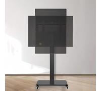 Portable TV Stand - Chariot TV Mobile Sur Roulettes - rt TV Portable Au Sol Pour écran Plat LED 32-75 Pouces, Jusqu'à 80Kg, écran Fixe Horizontal Et Vertical