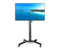 Portable TV Stand Swivel Floor TV Stand for Most 32-52 Inch LCD LED OLED Plasma Flat Curved TVs Height Adjustable with Cable Management Max VESA 400x400mm TV Table Stand