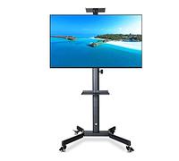 Portable TV Stand Swivel Floor TV Stand for Most 32-52 Inch LCD LED OLED Plasma Flat Curved TVs Height Adjustable with Cable Management Max VESA 400x400mm TV Table Stand