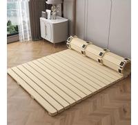 Portable Twin Japanese Floor Folding Bed Frame Wooden Breathable Support for GuestsMat Ideal for Bedrooms Dorms and Guest Rooms - 70.8in/180cm