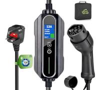 Portable Type 2 Charging Cable UK 3 pin 10M Timing Delay 1-12Hours Adjustable Current 6/8/10/13 A,IP65 Max Waterproof level Ev Charging cable Ev Charger with Bag