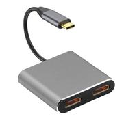 Portable Type C To 4K Adapter With Two 4K@60Hz 30Hz Display And USB3.0 Hubs For Efficient Workstations