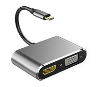 Portable Type C To 4K Adapter With Two 4K@60Hz 30Hz Display And USB3.0 Hubs For Efficient Workstations