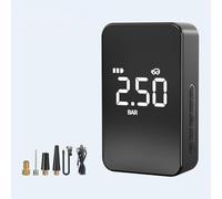 Portable Tyre Inflator Air Compressor, 140PSI Cordless Pump with LCD Display Auto Shut-off, for Car Bike Ball Swimming Ring Silver