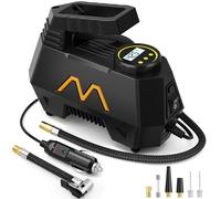 Portable Tyre Inflator with Compressor, 12V DC Car Tyre Inflator with Digital Pressure Gauge and LED Emergency Light - Car Accessories, Portable Car Pump for Motorcycles, Bicycles, Balls and Ballo