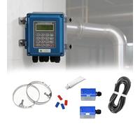 Portable Ultrasonic Flow Meter DN15-6000mm, Digital Clamp-on Flowmeter Counter with TM-1 Sensor, IP68 Protection, LCD Display for Water, Sewage, Oil, and Alcohol Flow Measurement(SD Yes,DN50-700)