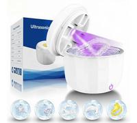 Portable Ultrasonic Retainer Cleaner, Cleans with Water Only, 42kHz Mini Cleaner for All Dental Devices, Jewelry, Diamonds, Aligner, Whitening Trays, Night Dental Mouth