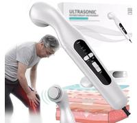 Portable Ultrasound Therapy Machine, Mini Ultrasonic Physiotherapy Instrument, 1-15 Minute Adjust, 3 Adjustable Levels, Hot Compress Massage,White