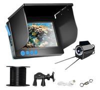 Portable Underwater Fishing Camera with 5 Inch IPS Display, 8000mAh Fish Finder, IP65 Waterproof, 220°Wide Angle Night Vision, for Ice, River, Boat Fishing 20m