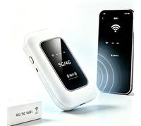 Portable Unlocked 4G/5G WiFi6 Mobile Hotspot, 300Mbps Pocket Wireless Modem Supports Up to 10 Devices, Long Lasting Battery Travel Internet Dongle for UK Home Camping Business Trips