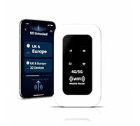 Portable Unlocked 4G/5G WiFi6 Mobile Hotspot, 300Mbps Pocket Wireless Router Supports Up to 15 Devices, Long Lasting Battery Travel Internet Dongle for UK Home Camping Business Trips
