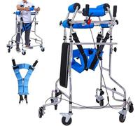 Portable Upright Walker, 8 Wheels Adult Walker Seniors Hemiplegia Rehab Seat Brakes 58-71 inches User Height(Men's)