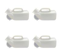 Portable Urinal 1200ml Male Urinal Spill Proof Pee Bottle Plastic Portable Mens Bedpan with Lid for Car Elderly(White-4PCS)