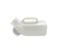 Portable Urinal 1200ml Male Urinal Spill Proof Pee Bottle Plastic Portable Mens Bedpan with Lid for Car Elderly(White-1PC)