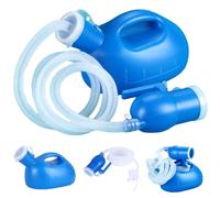 Portable Urinal for Men, 2000ml/68oz Spill Proof Urine Bottle with Scale and Lid, Male Urinal with 63" Long Tube, Pee Bottles for Men Travel Hospital Car Truckers, Urine Bottle