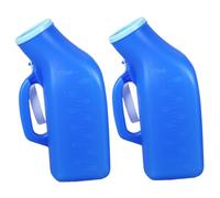 Portable Urinal for Men, 2Pcs Urinal for Men 1200ML Thick Plastic Portable Mens Spill Proof Pee Bottles with Lid ＆ Handle for Travel, Hospital Blue, for