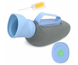 Portable Urinals for Men, 1200ml Nightglow Male Urinal with Upgraded Soft Rubber & Spill-Proof Lid - Large Capacity Pee Bottle Bed Pan for Elderly, Hospital, Travel, and Bedside Use