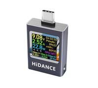Portable USB C Power Meter Tester, DC 4.5V-50V Voltage Current Capacity Voltmeter Ammeter Detector