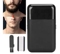 Portable USB Charging Electric Razor, Travel Sized Foil Shaver for Men, Beard Trimmer, Handy Pocket Shaver, Ideal for Travel (Black)