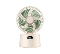 Portable USB Desk Fan 90° Adjustable Head with 199 Speed Settings, Rechargeable Type-C, ABS Material for Office Bedroom Outdoors 16.4x13.2x24.7cm White Beige(Beige)