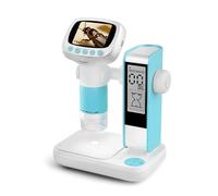 Portable USB Digital Microscope 8 Adjustable LED Light with 2 Inch Screen for Kids Science Exploration Educational Tool STEM Educational Microscope for Children