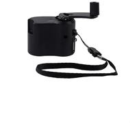 Portable USB Hand Crank Charger Generator with Manual Dynamo for Mobile Phones and Digital Devices, Lightweight for Travel and Use (Black)