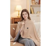 Portable USB Heated Shawl Wrap for Men and Women - Soft Electric Heated Blanket with Zipper, Includes 10,000mAh Power Bank, Ideal for Home & Outdoor Use, Available in Beige & Green Beige/Yes