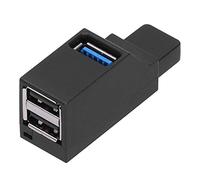 Portable USB Hub, ABS Shell Material Small Size USB3.0 USB2.0 Interface High Speed USB Hub with Lanyard Computer Supplies