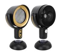 Portable USB Range Hood, 2 Speed Mini Kitchen Exhaust Fan, Negative Ion, for Apartment, Rental House, with Removable Filter, 5V 8W, Mini Desktop Hood (Black Golden)