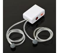 Portable USB Rechargeable Aquarium Air Pump for Fish Tank and Outdoor Fishing, Dual Outlets for Better Oxygenation, Silent and Compact for Easy Transport (C)