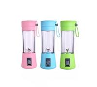 Portable USB Rechargeable Juice Blender 380ml - Personal Smoothie Maker in Blue, Pink & Green - Mini Electric Juicer Cup for Shakes, Protein, Baby Food - Travel & Gym Use (Blue)