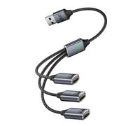 Portable USB Splitter Connection Solution USB Hub Splitter OTG Data Cable with 3 Ports for Travel Business or on the go