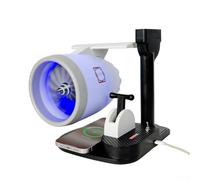 Portable USB Turbo Fan with 3D Printed Design, Adjustable Airflow for Humidification and Creative Model Aircraft Projects (Blue)