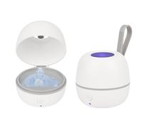 Portable UV Dummy Steriliser, 3-Min 99.99% Sanitisation, Type-C Rechargeable Mini Pacifier Disinfection Box, 400mAh Battery, Travel Sterilizer for Baby Bottle Pacifier