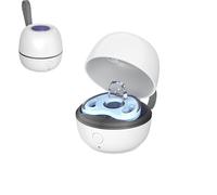 Portable UV Dummy Steriliser, 99.99% Sterilisation in 3 Mins Mini UV-C Sanitizer Box for Pacifier USB-C Rechargeable Baby Pacifier Sanitiser for On The Go(White)