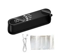 Portable Vacuum Sealer Compact Food Bag Sealing Tool | Mini Cordless Vacuum Sealer for Dormitory Hotel Restaurant Apartment Businesses Rental Kitchen Black