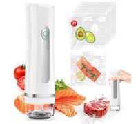 Portable Vacuum Sealer Rechargeable & Cordless Handheld Vacuum Sealer Set with 30 Vacuum Bags to Extend Food Shelf Life for Food Storage Space Saving and Easy Use Food Vacuum Pump