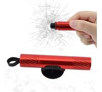 Portable Vehicle Glass Hammer, Compact Safehammer Window Breaking, Glass Breaker and Seatbelt Cutter, Ergonomic Car Emergency Escape Tool, Red Car Safety Hammer for Land and Underwater