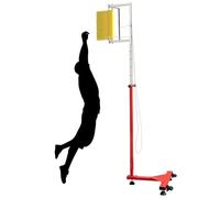 Portable Vertical Jump Tester, Jump Measurement Tool, with Adjustable Height and Mobile Wheels, Accurate Measurement, Perfect for Basketball Volleyball Courts and Home Fitness Use(Yellow)