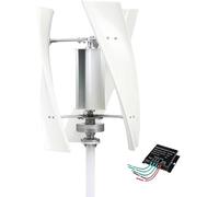 Portable Vertical Wind Turbine Generator Kit - 24V Marine & Home Energy Solution with Charge Controller, Helix Design for Industrial Use, Renewable Power Source, White Color