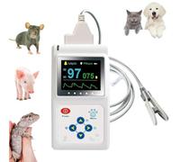 Portable Veterinary Pulse Oximeter with Color Display and Sensor Clip