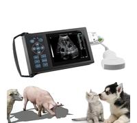 Portable Veterinary Ultrasound Scanner, 5.6-Inch HD Display Convex Array Probe, 16-Color Imaging for Livestock and Pets, Metal Carrying Case