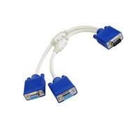 Portable VGA Male to Female Y Splitter Cable D-Sub 15Pin Connector Cord Wire