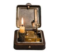 Portable Vintage Candle Holder Box, Retro Folding Pocket Candle Holder With Stable Base, Decorative Tabletop CandlesStand For Living Room Bedroom Dining Table, Adults Collectors