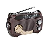 Portable Vintage Decor Radio, Radivive Solar-Powered Radio, Rechargeable Battery Operated, Fm/Am/Sw Old Fashion Classic Style, for Camping Outdoors (Wine Red)